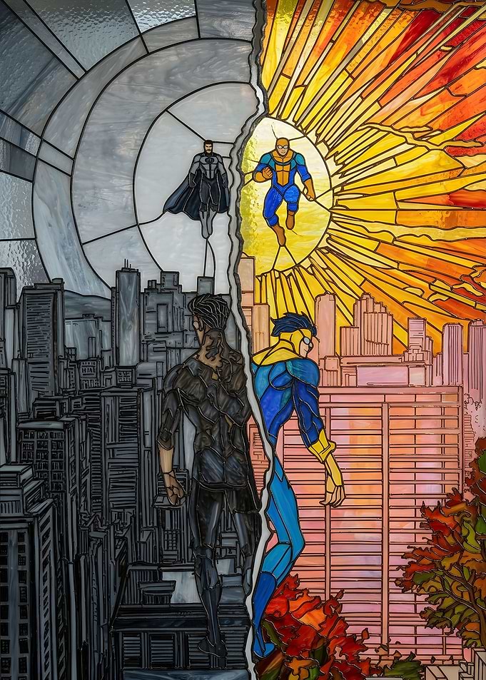 Invincible Stained Glass Split Art