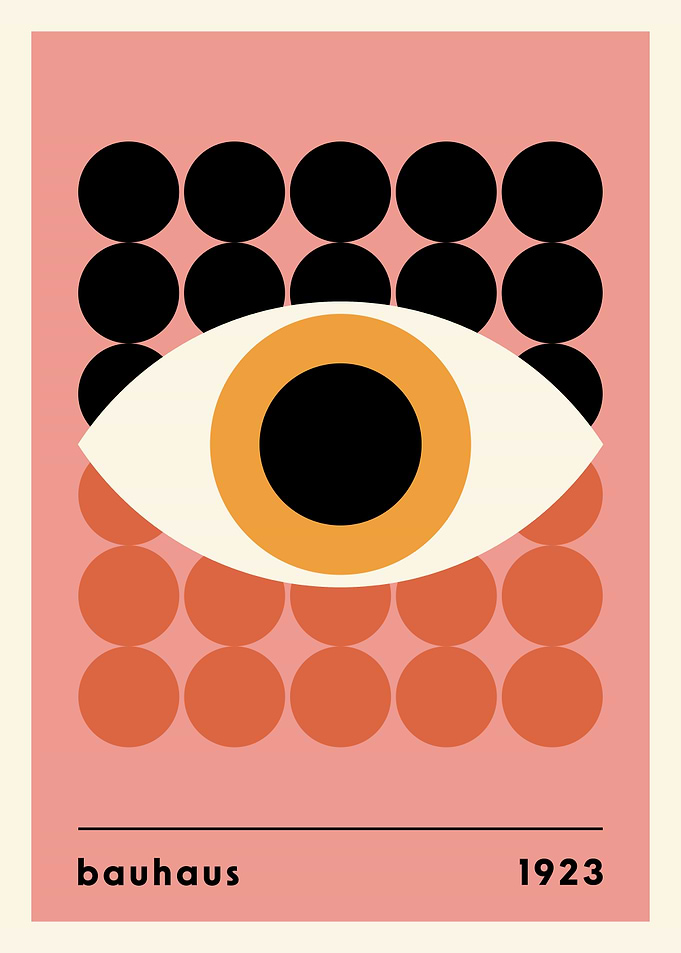 Bauhaus Eye Poster Pink BA7