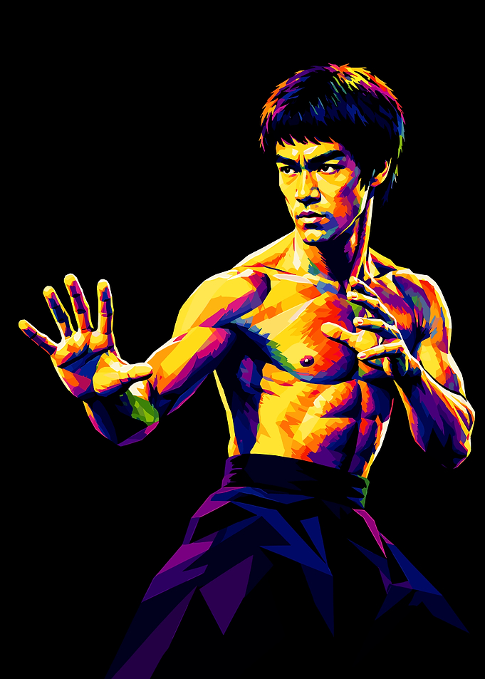 Colorful Pop Art Bruce Lee Portrait