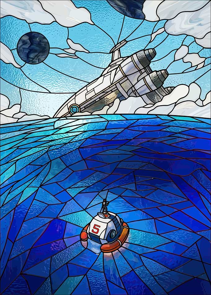 Stained Glass Space Adventure Art