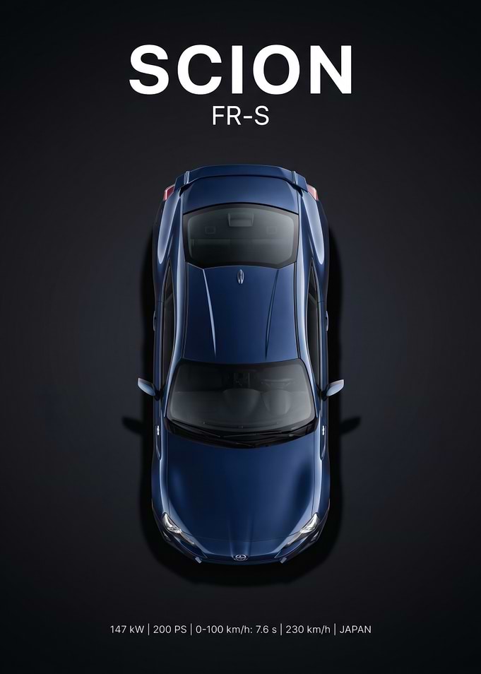 Scion FR-S Top View Poster