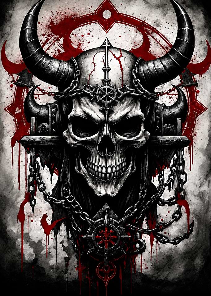 Chaos Demon Skull with Chains