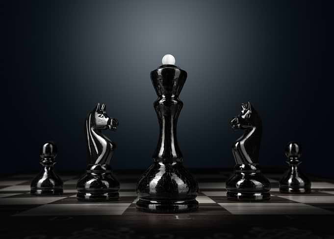 Black Chess King and Pieces