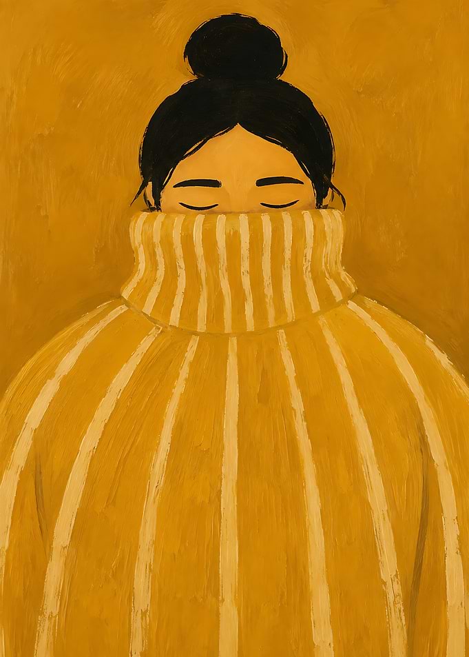 Woman in Striped Yellow Sweater