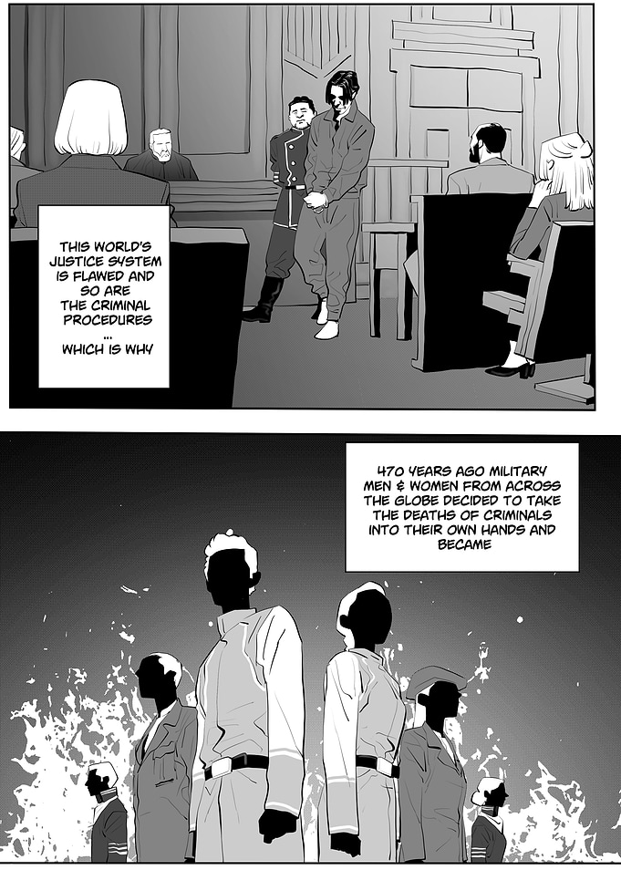 Manga Panel Depicting Justice and Vigilantism
