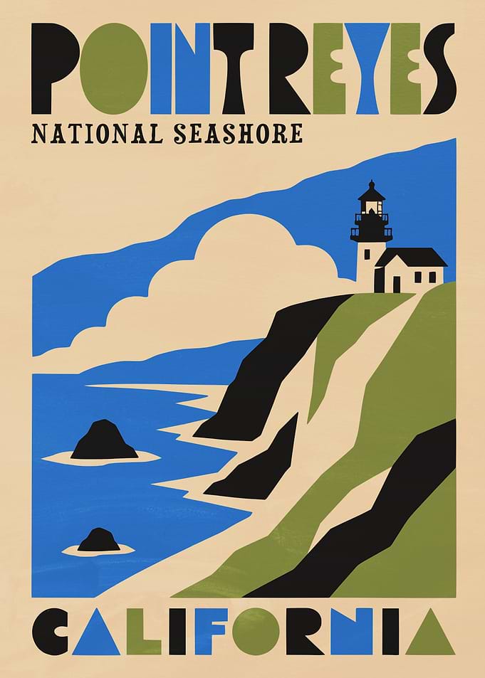 Point Reyes National Seashore Travel Poster
