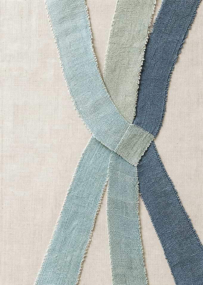 Abstract Linen Fabric Ribbon Composition