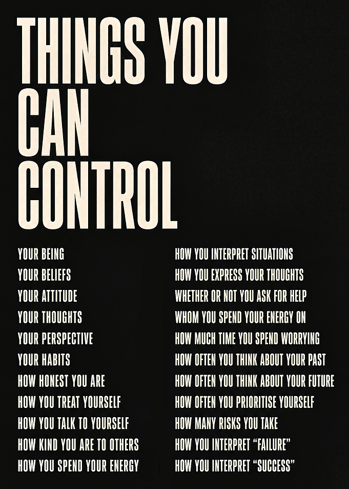 Things You Can Control Inspirational Poster