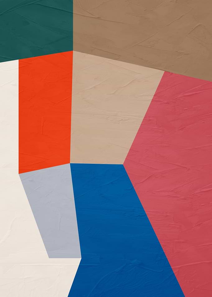 Geometric Abstract Color Block Art