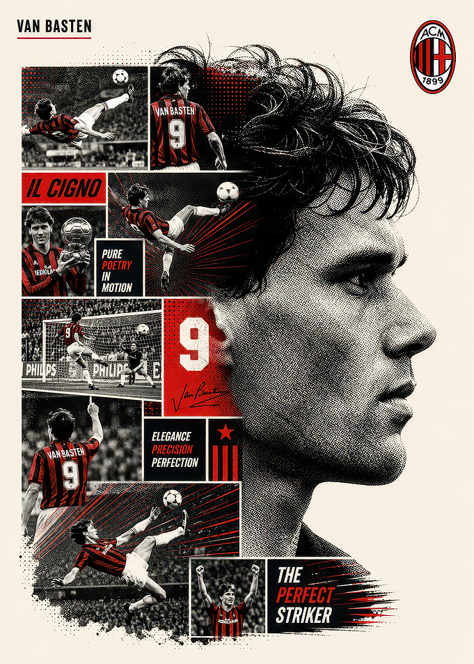 Marco van Basten AC Milan Tribute Poster