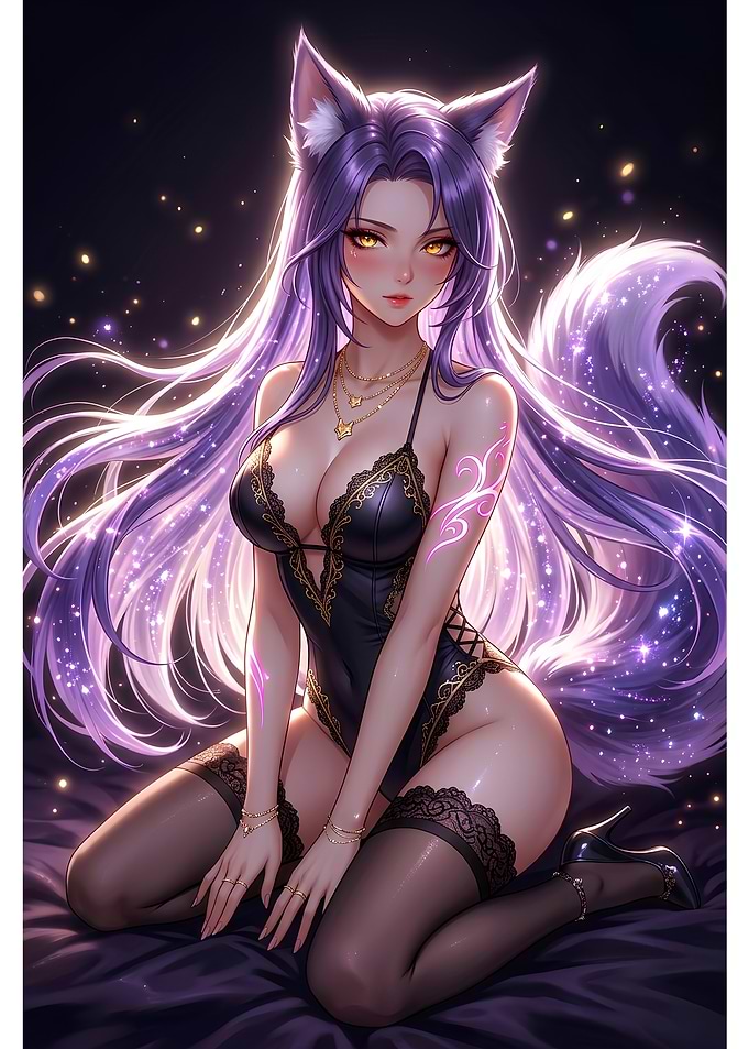 Ethereal Fox Girl in Lingerie