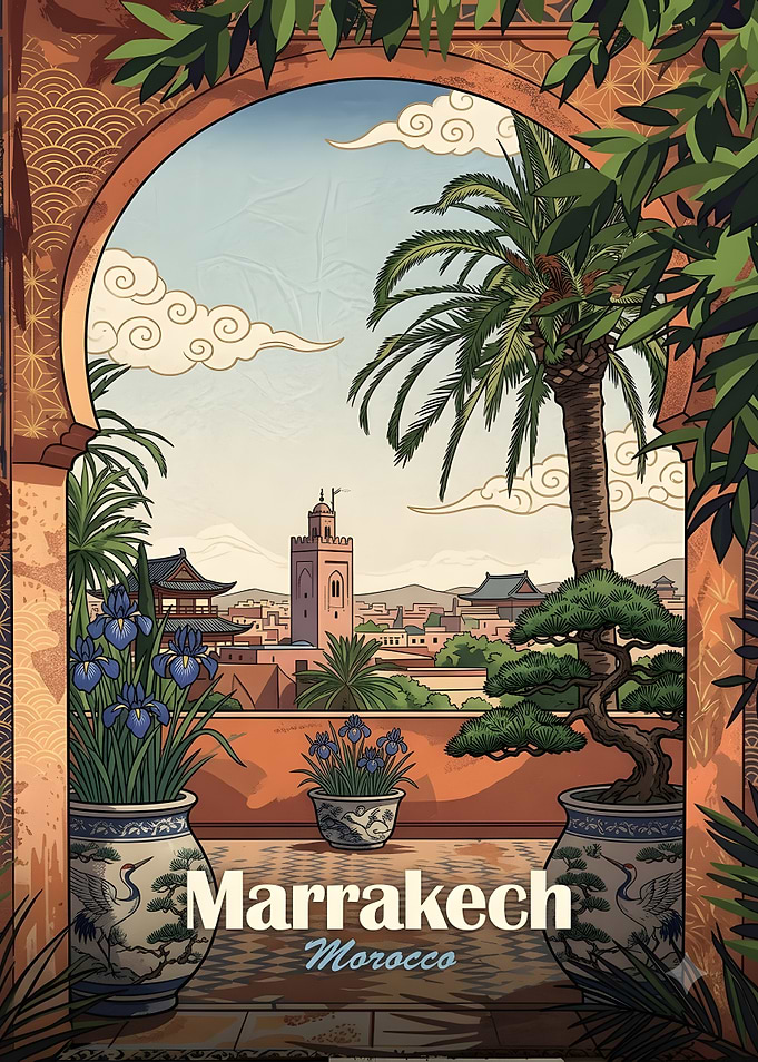 Marrakech Morocco Travel Poster