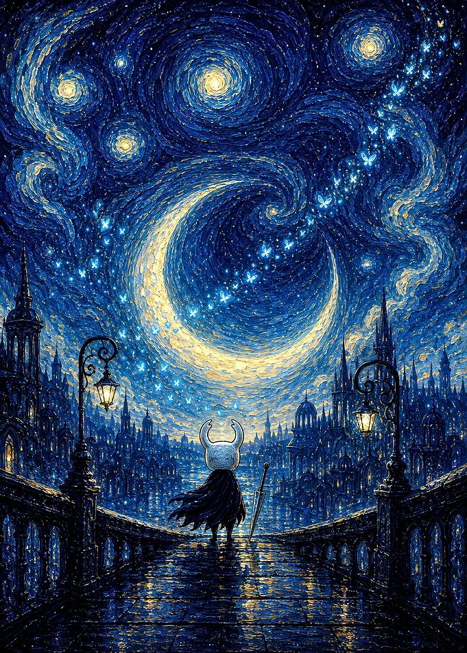 Hollow Knight Starry Night Fan Art