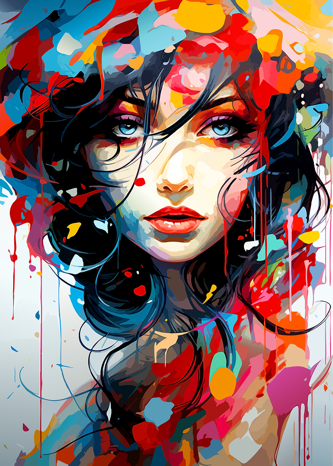 Abstract Colorful Portrait of a Woman