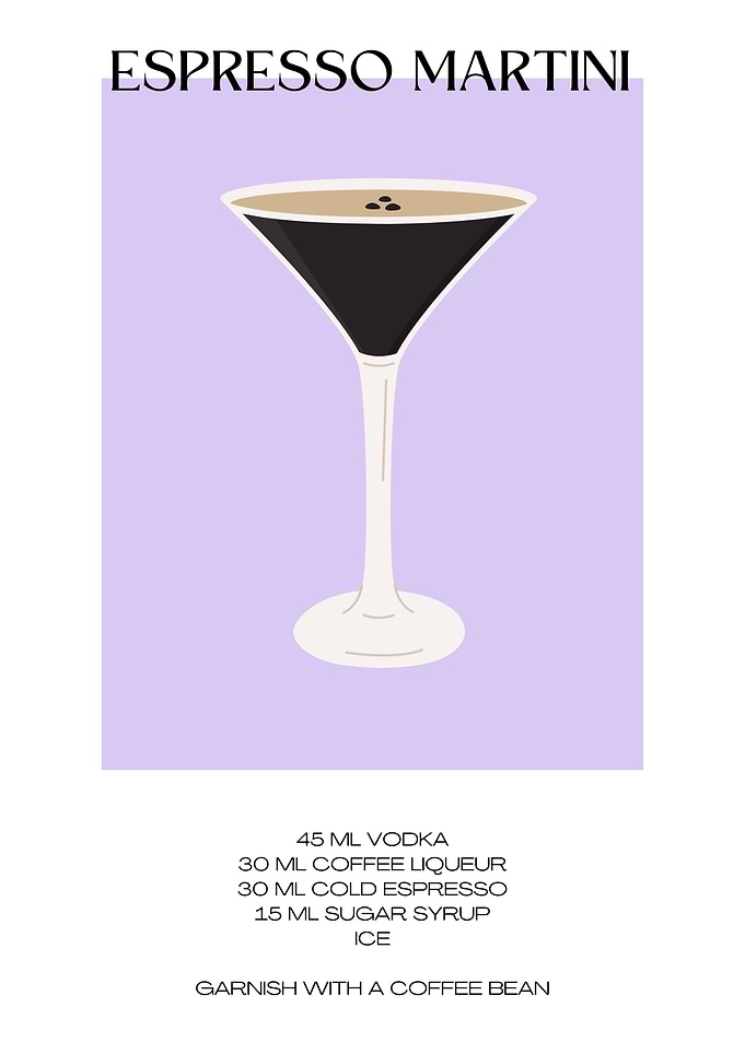 Espresso Martini Cocktail Recipe Poster