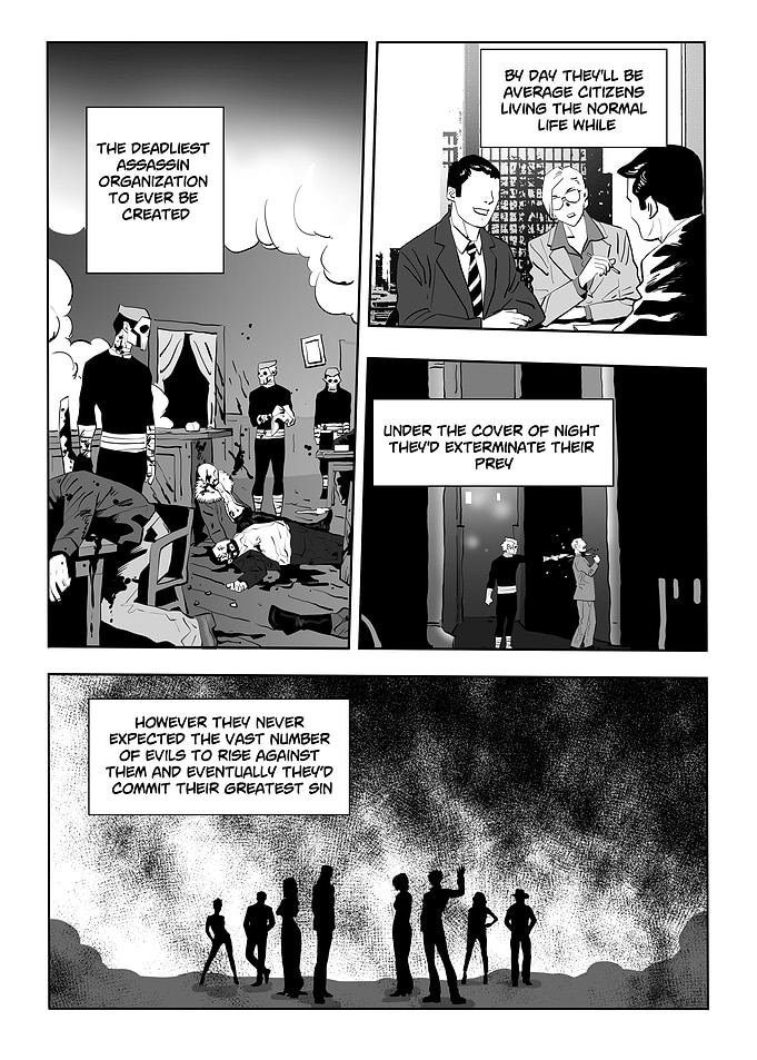 Manga Page Depicting Assassin Organization