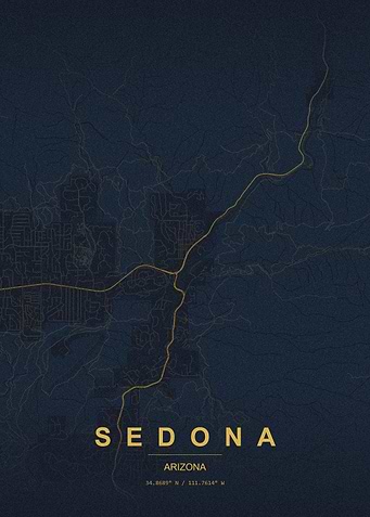 Minimalist Map of Sedona Arizona