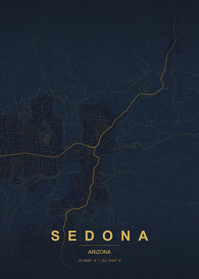 Minimalist Map of Sedona Arizona