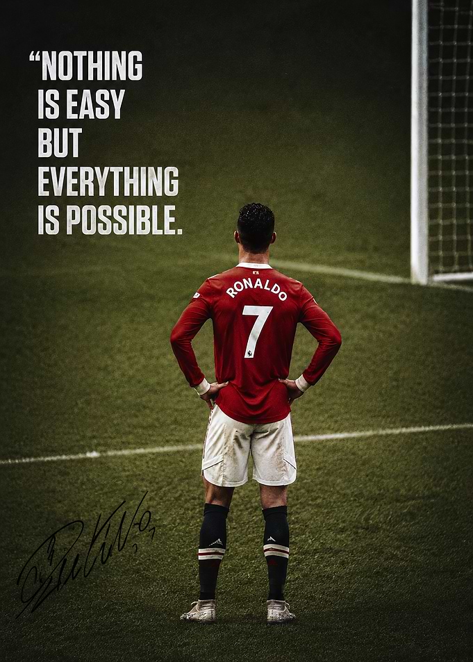 Cristiano Ronaldo Inspirational Soccer Poster
