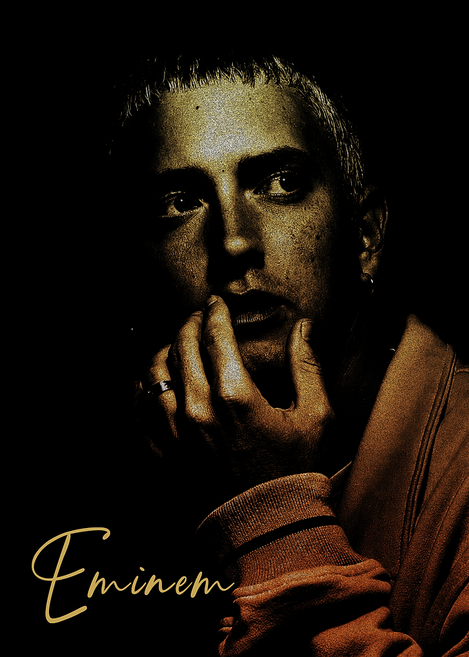 Eminem Portrait Gold Tone Poster