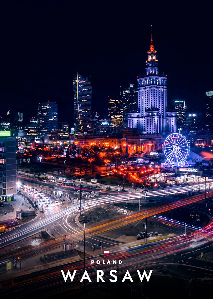 Warsaw Cityscape at Night