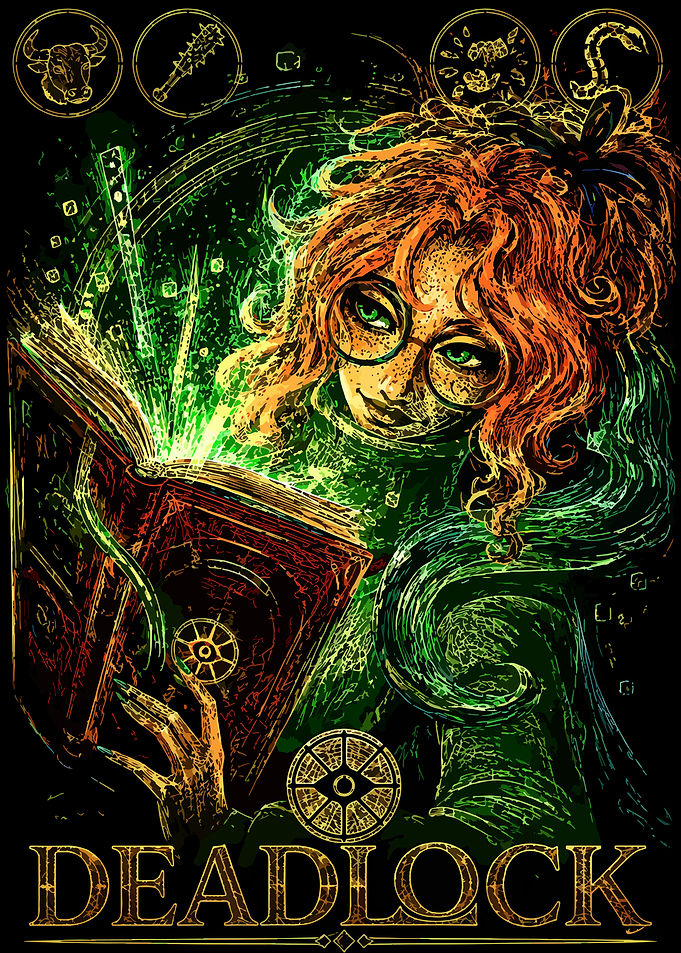 Deadlock Character Art with Magic Book