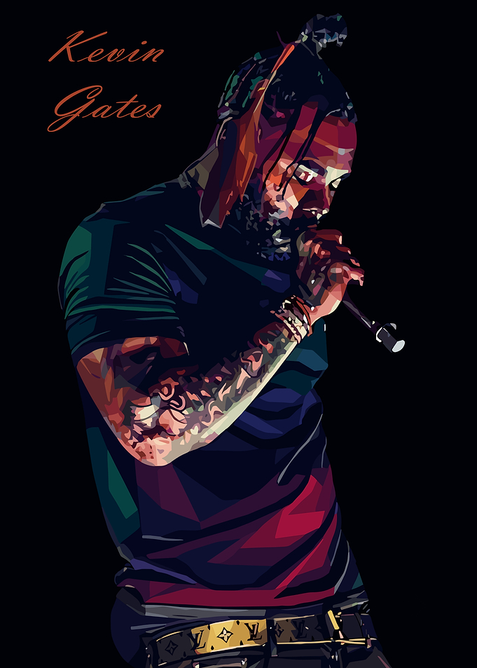 Kevin Gates Low Poly Portrait