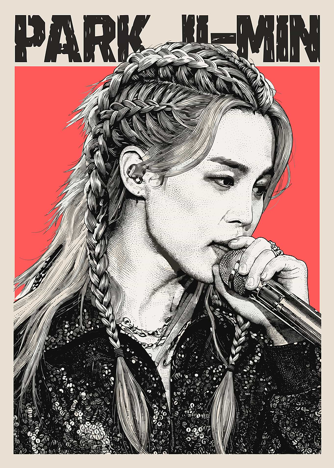 Park Ji-min Pop Art Portrait