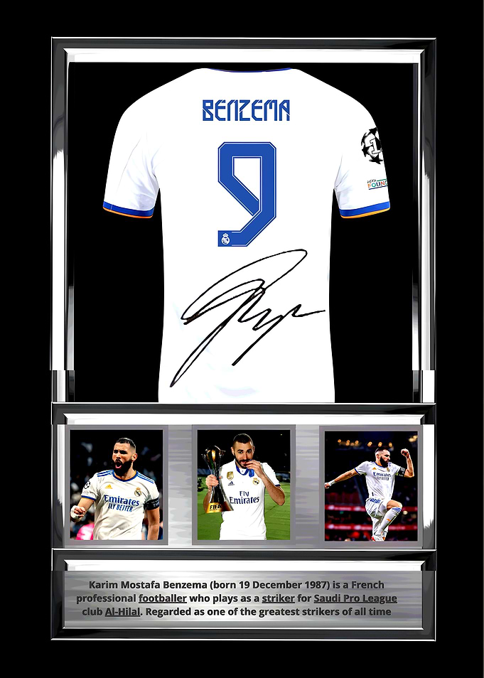Karim Benzema Framed Jersey Memorabilia