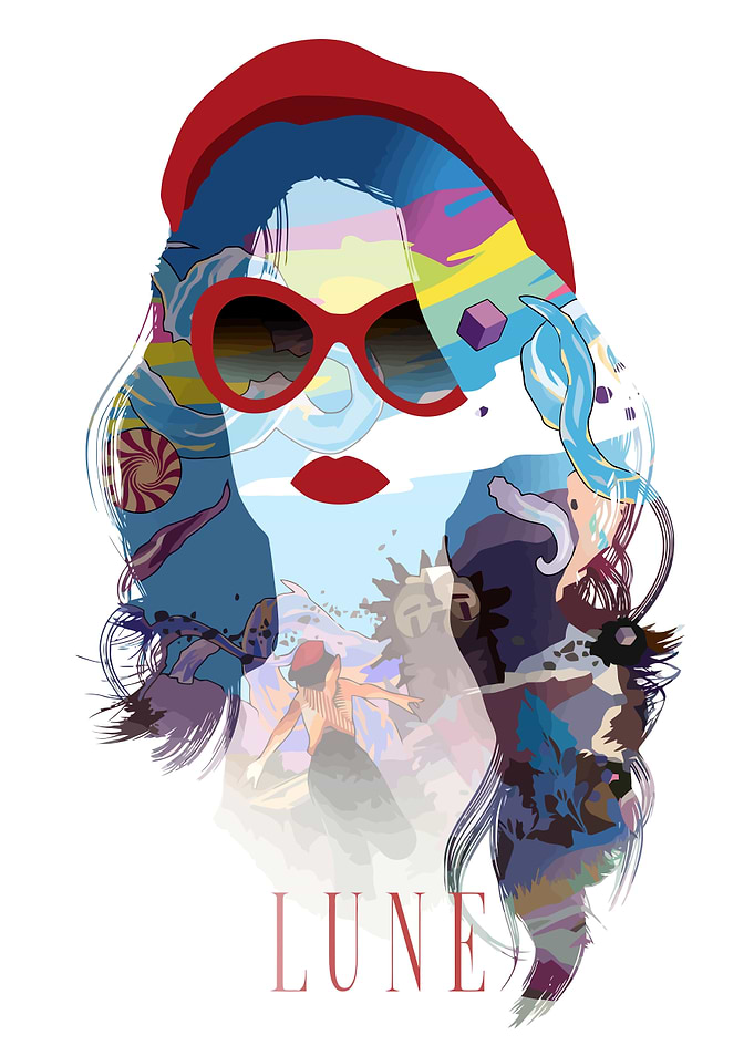 Lune Surreal Portrait Illustration