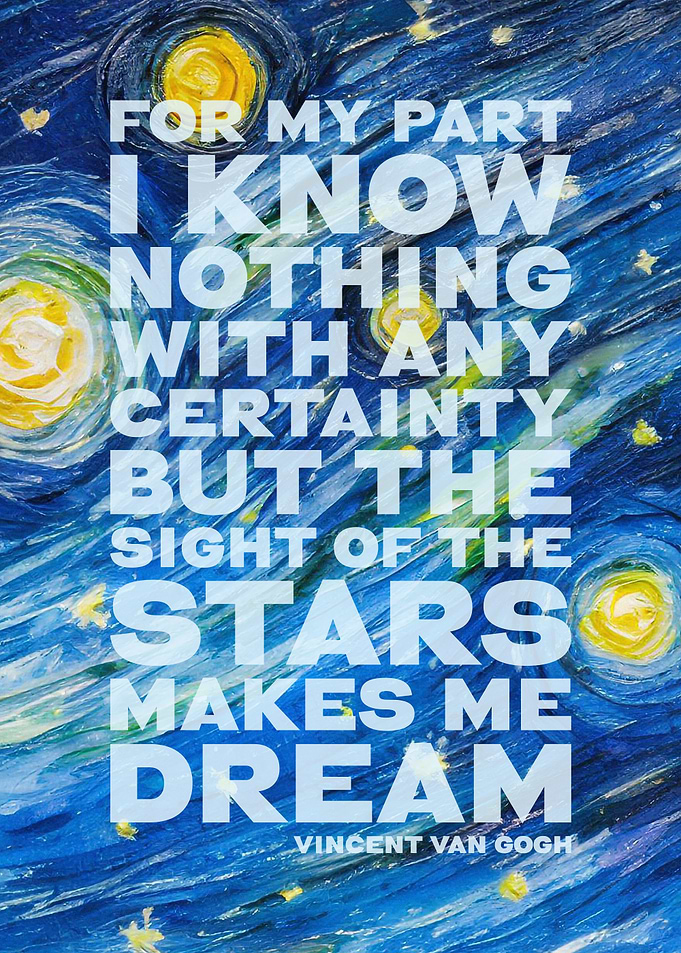 Van Gogh Starry Night Quote Poster