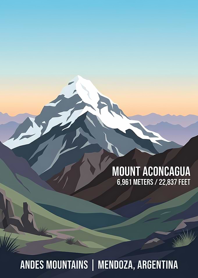 Mount Aconcagua Travel Poster