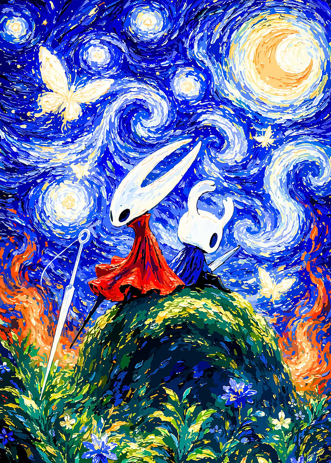 Hollow Knight Starry Night Fan Art