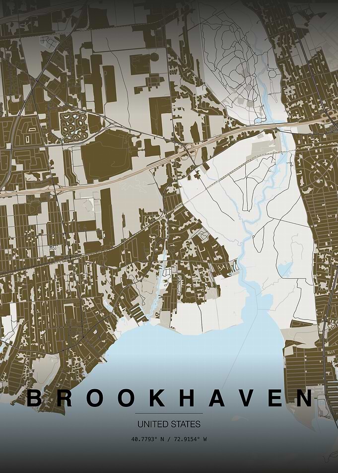 Brookhaven New York Map Print