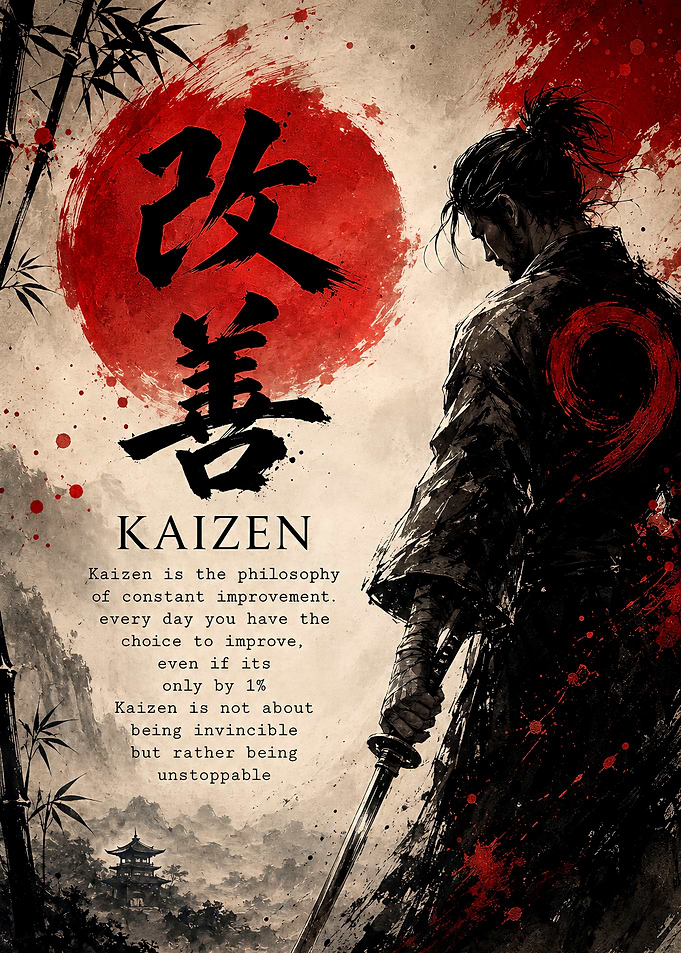 Kaizen Samurai Philosophy Poster