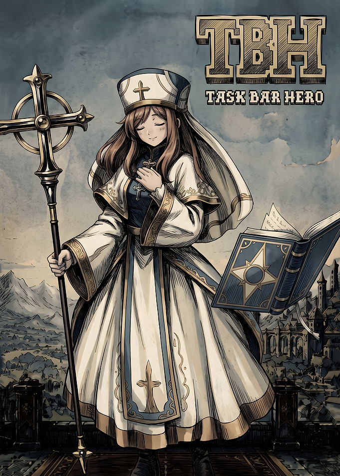 Task Bar Hero Cleric Illustration