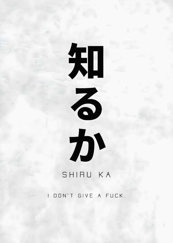 Shiruka Japanese Text Art Poster