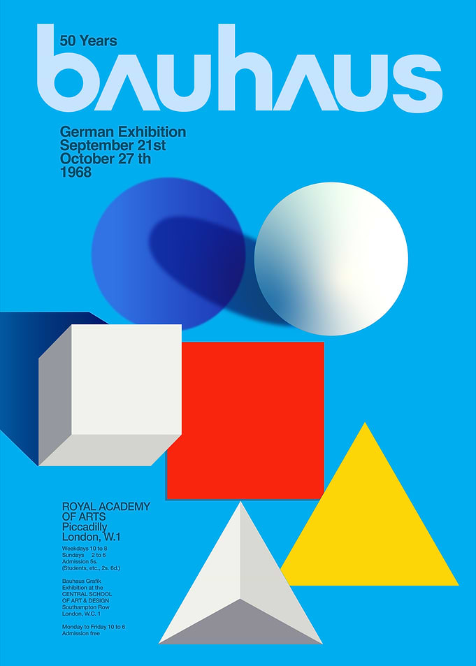 Bauhaus 50 Years German Exhibition Poster