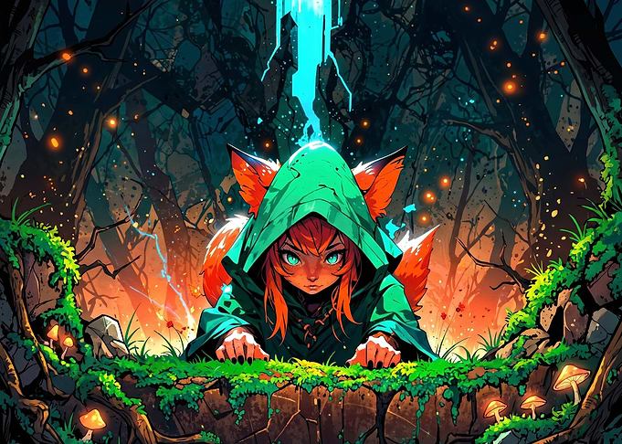 Fox Girl in Enchanted Forest