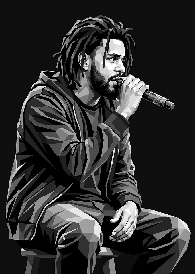 J. Cole Low Poly Portrait