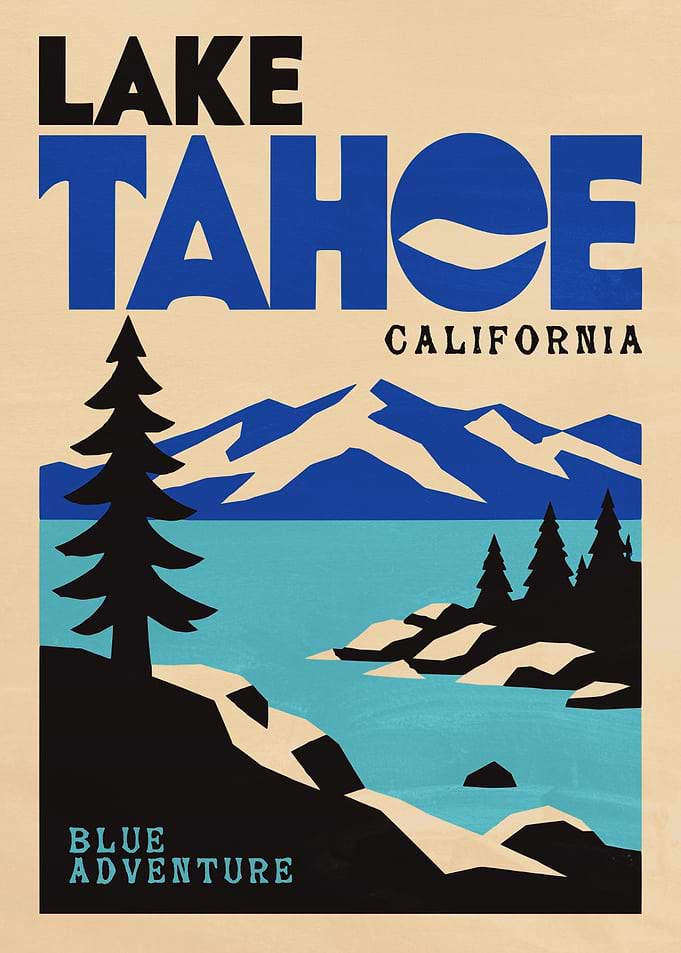 Lake Tahoe California Travel Poster
