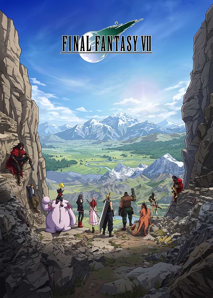 Final Fantasy VII Group Landscape Poster