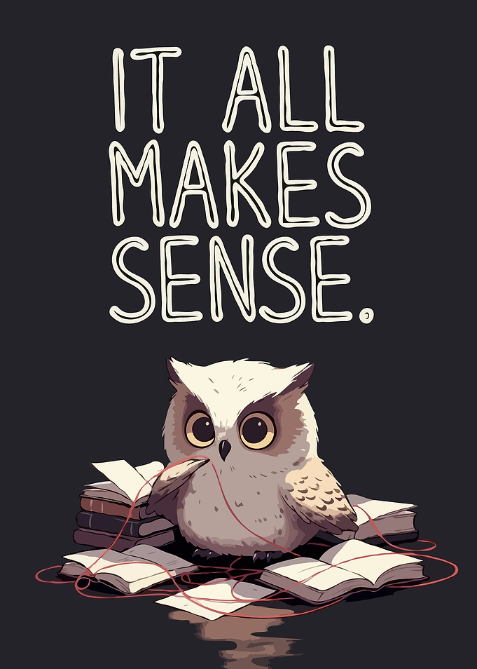 Cute Owl With Books Illustration