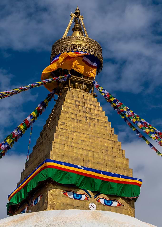 Boudhanath Stupa Spire in Kathmandu