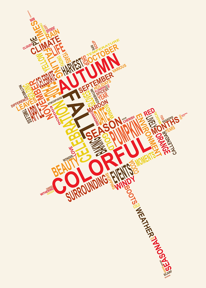 Autumn Leaf Word Cloud Art