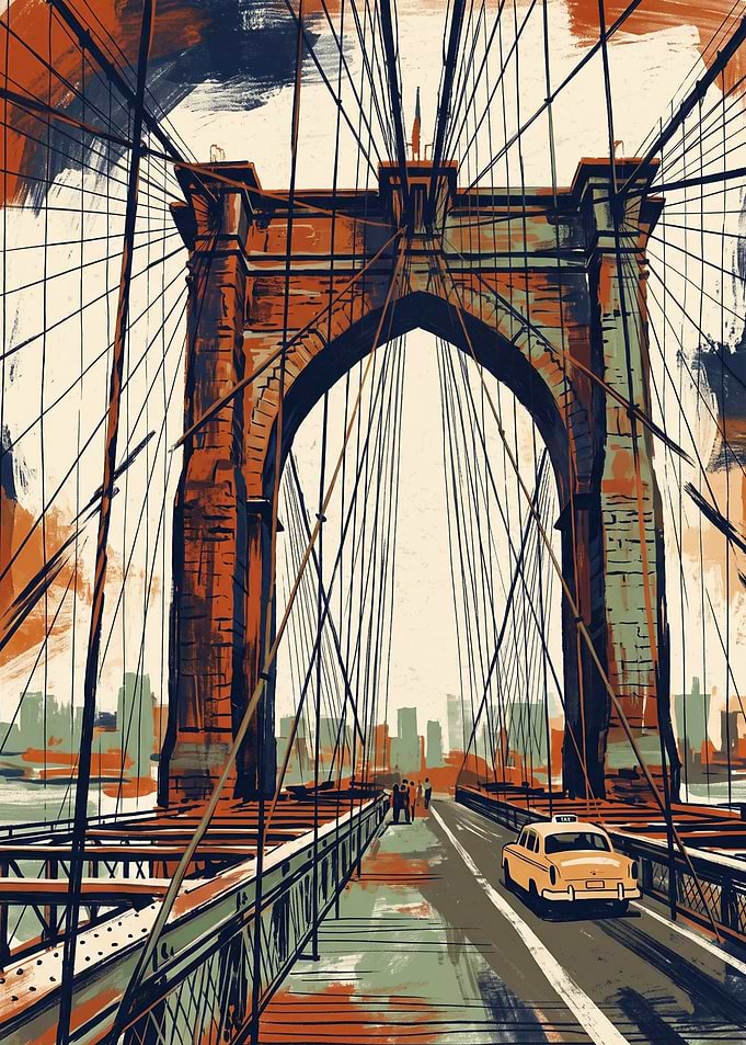 Brooklyn Bridge Artistic Illustration