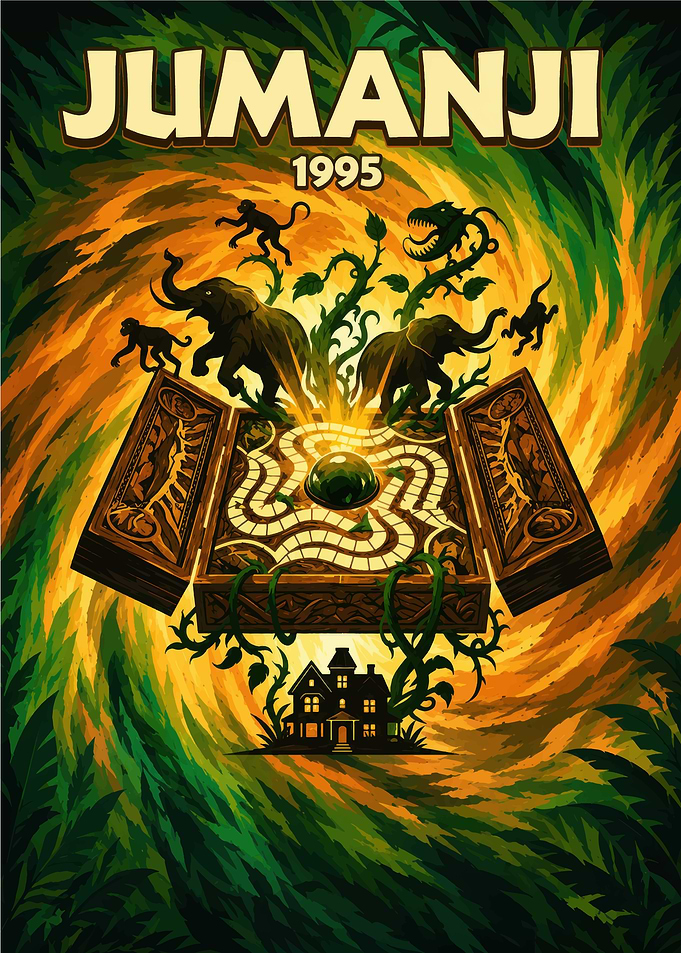 Jumanji 1995 Movie Poster Art