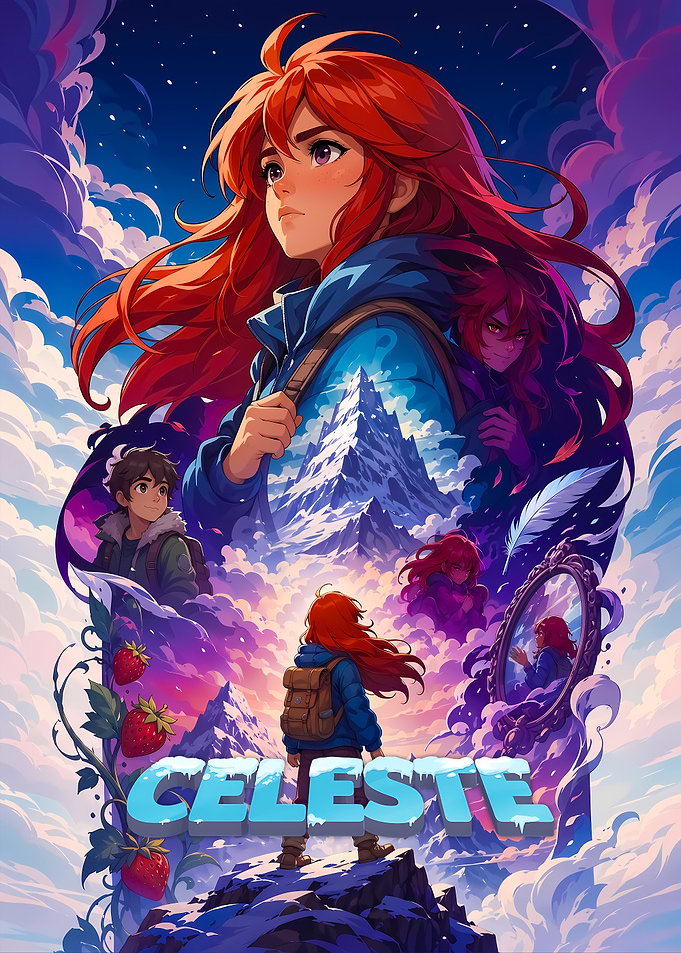Celeste Video Game Poster Art