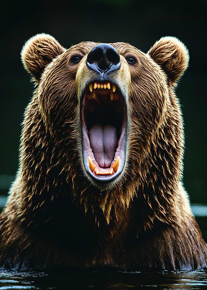 Ferocious Grizzly Bear Roaring