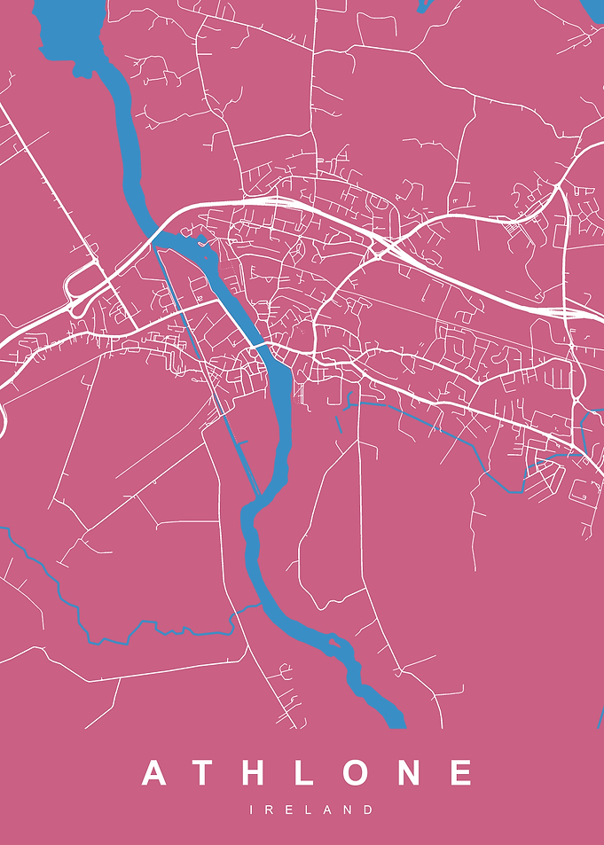 Athlone Ireland Minimalist Map Print